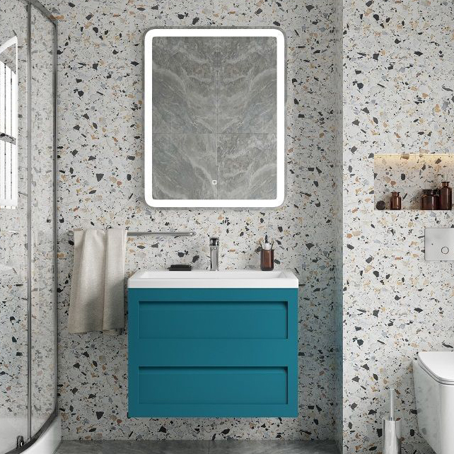 

Мебель для ванной комнаты Art&Max Платина (Platino) 75, подвесная, бирюзовая матовая