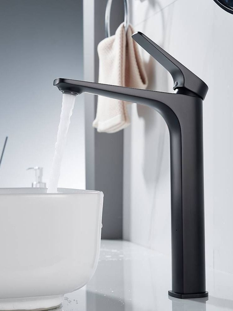 Смеситель для раковины высокий Shevanik S4211H, черный