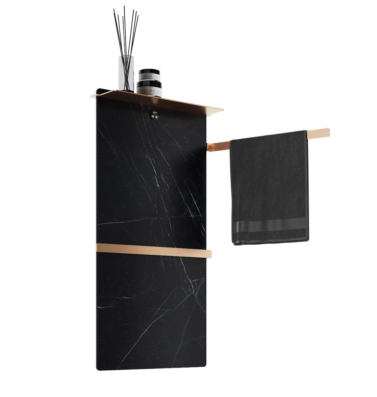 

Полотенцесушитель электрический Wonzon & Woghand Stuttgart WW-A504-BG черный мрамор, брашированное золото