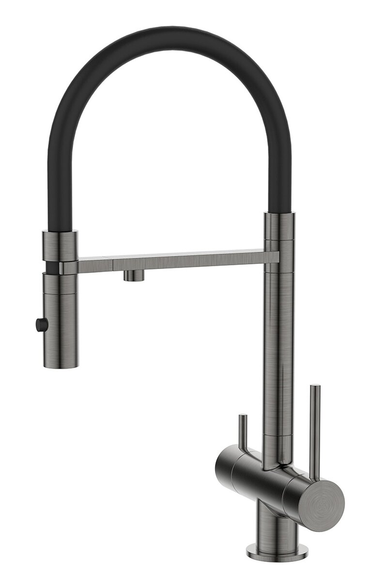 Смеситель для кухни IDDIS с фильтром и гибким изливом, графит, Ace (ACEGMFFi05)