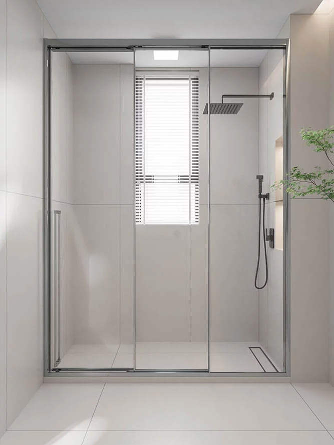 Душевая дверь в нишу Veconi Premium Prato 300 CH-R 130, профиль матовый хром, стекло прозрачное