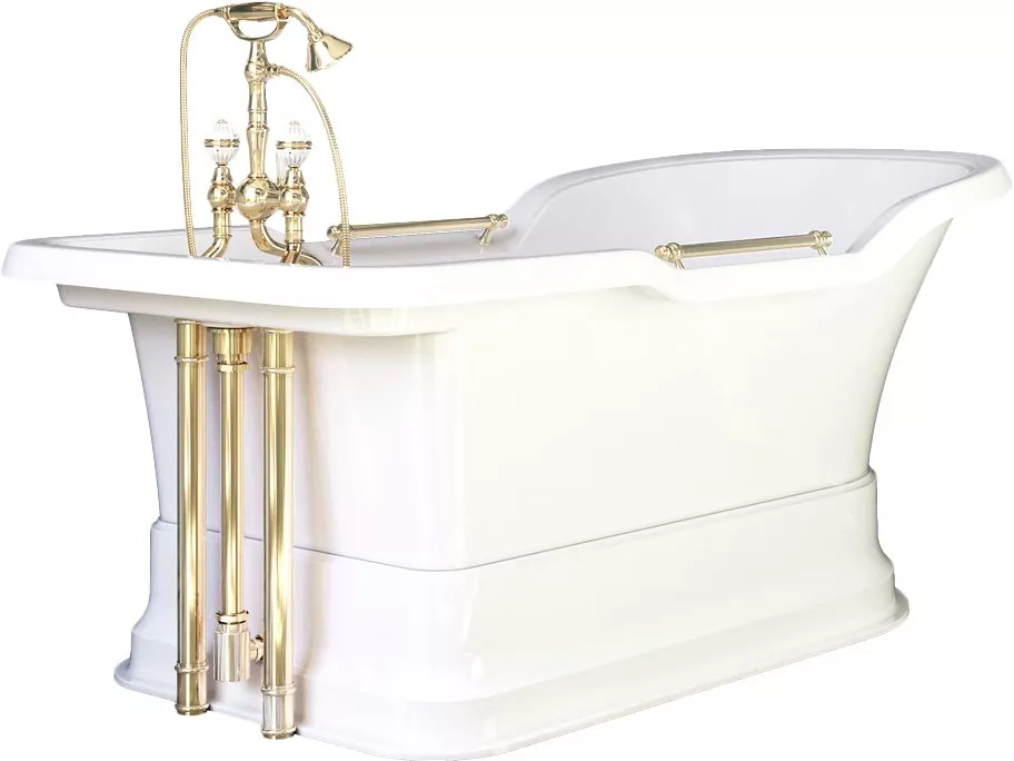 

Ванна из искусственного камня Migliore Impero 25510 180x87 белая, золото