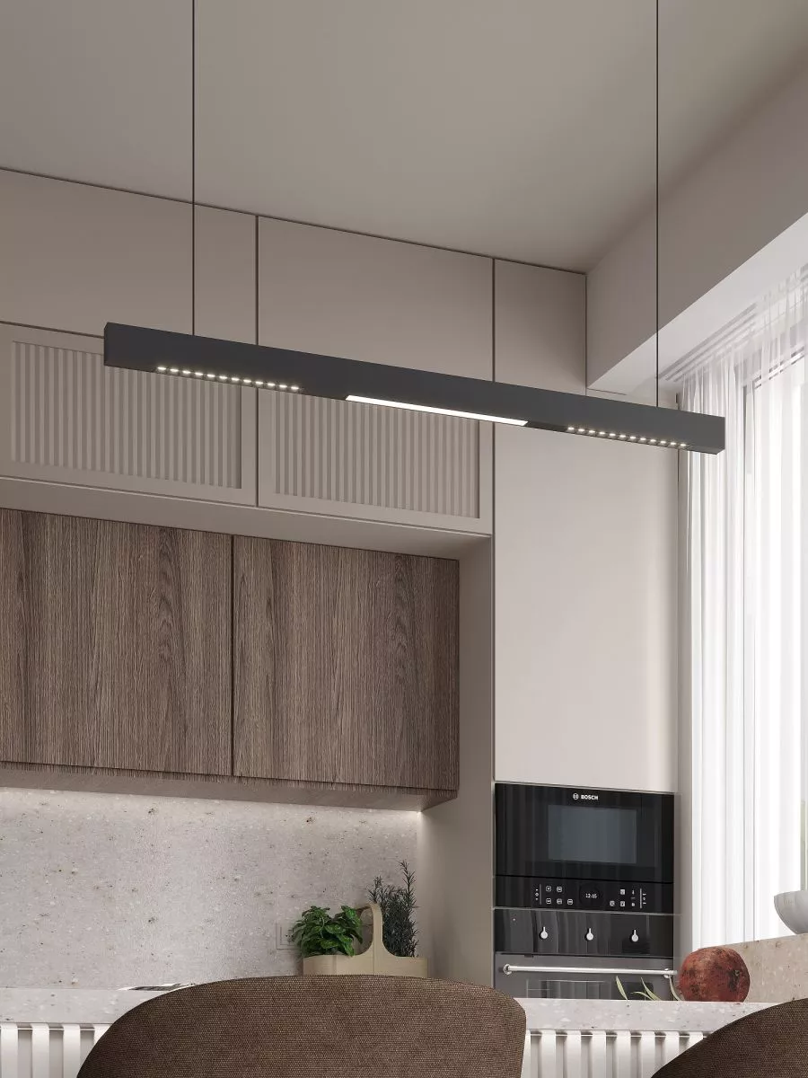 

Трековая система со светильниками №8 трехфазная подвесная Eldeko (48В, форма - прямая, 1м, 3000K) черная Hesby Lighting HSBL_kompl_E008_PI1B3K