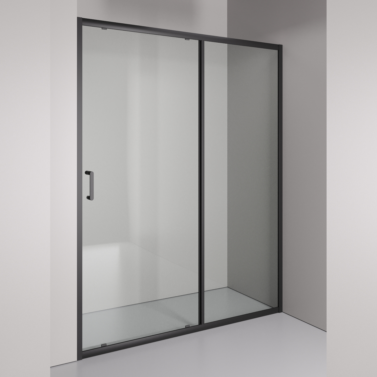 Душевая дверь в нишу Orange E02 150TB 150х190 профиль матовый черный 26990₽