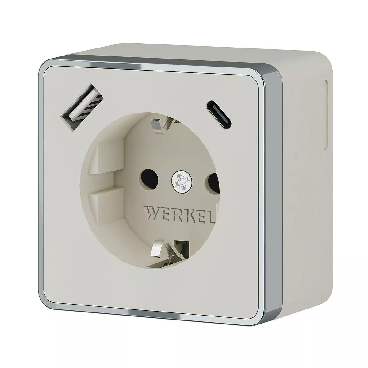 

Розетка с заземлением, шторками и USB тип A+C Werkel Gallant слоновая кость W5071703 4690389179600
