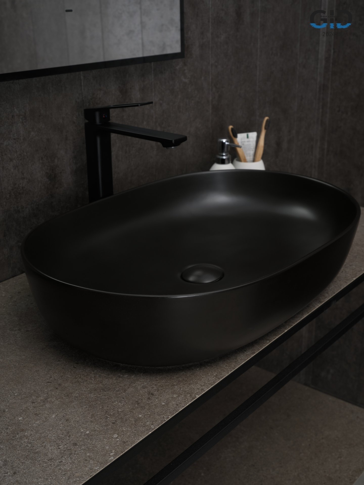 

Накладная раковина Gid 61 Bm1348 черная матовая