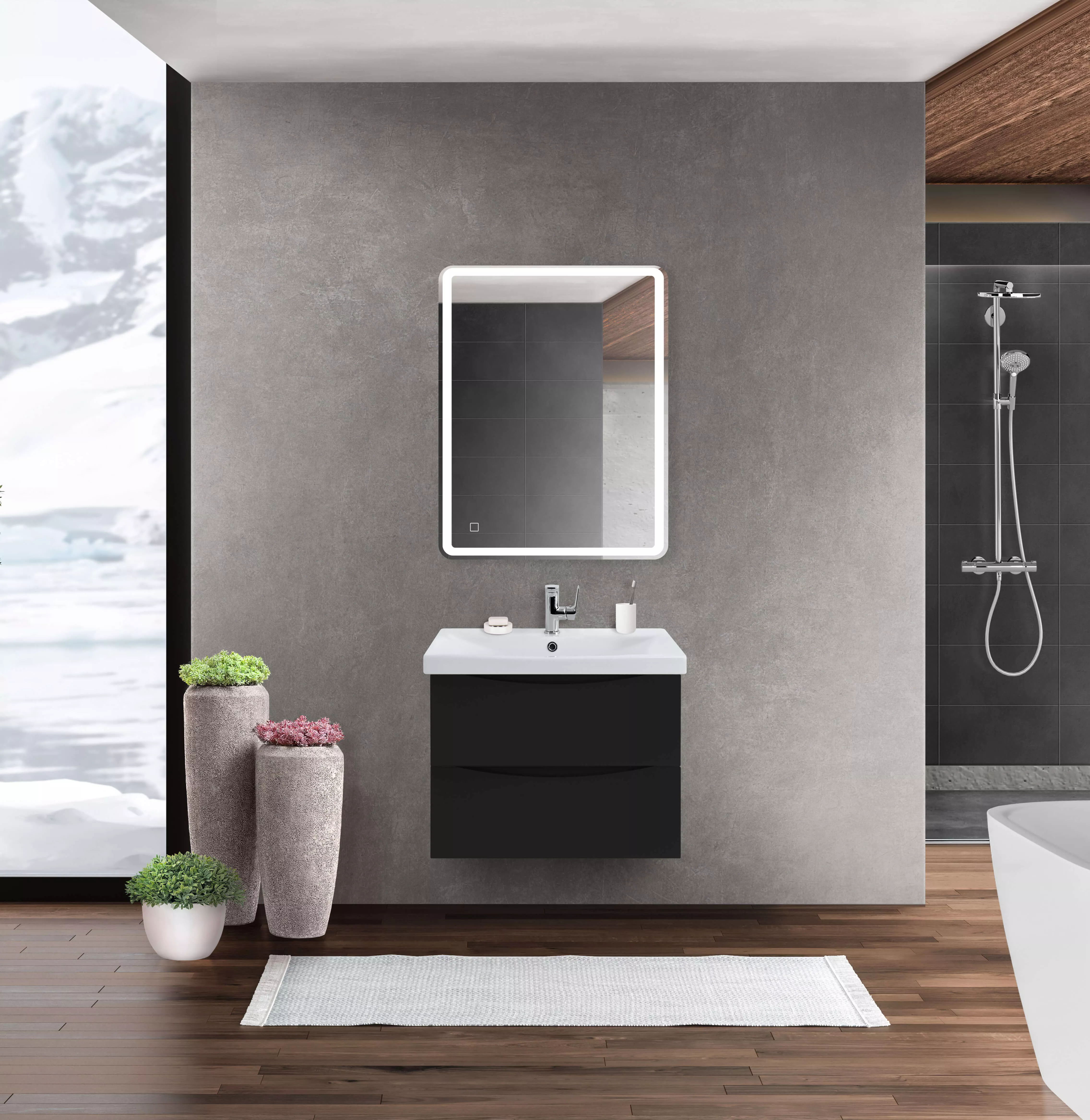 

Комплект мебели Belbagno Marino-Cer 70 черный