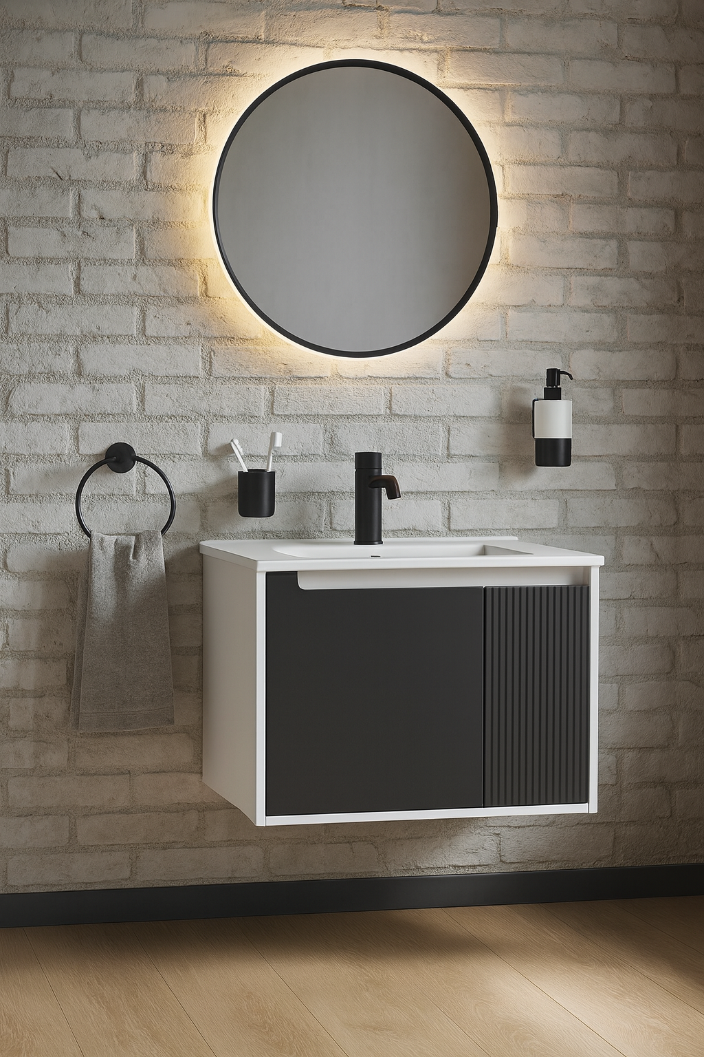 Тумба под раковину без столешницы STWORKI Мурманск 60 подвесная антрацит 6149₽