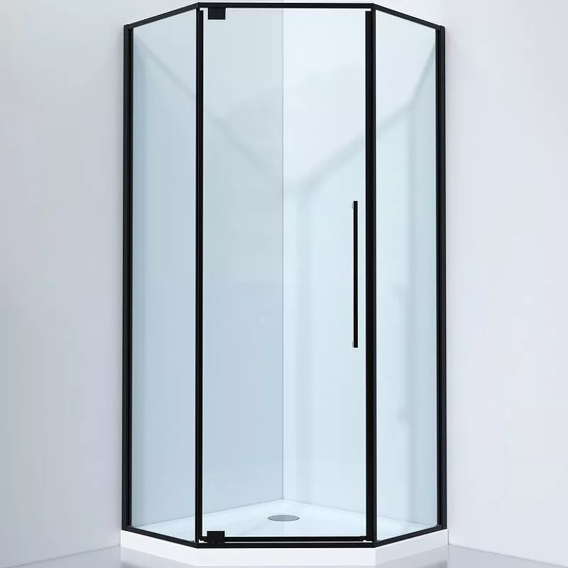 Душевой уголок Black&White Stellar Wind 100х100 черный стекло прозрачное
