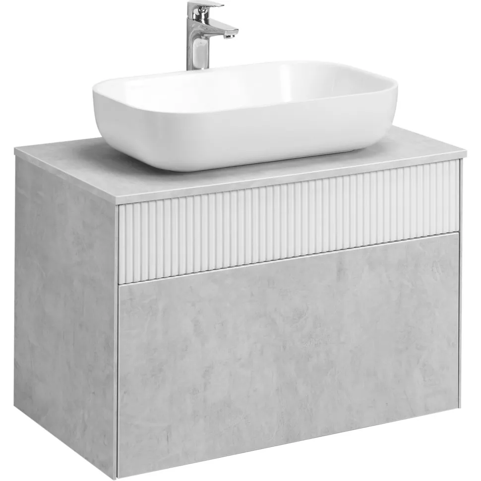 

Тумба с раковиной Aquaton Марбл 80 белый-серый