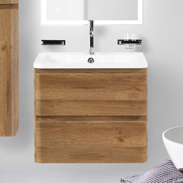 

Тумба с раковиной BelBagno Albano 70 подвесная, rovere rustico