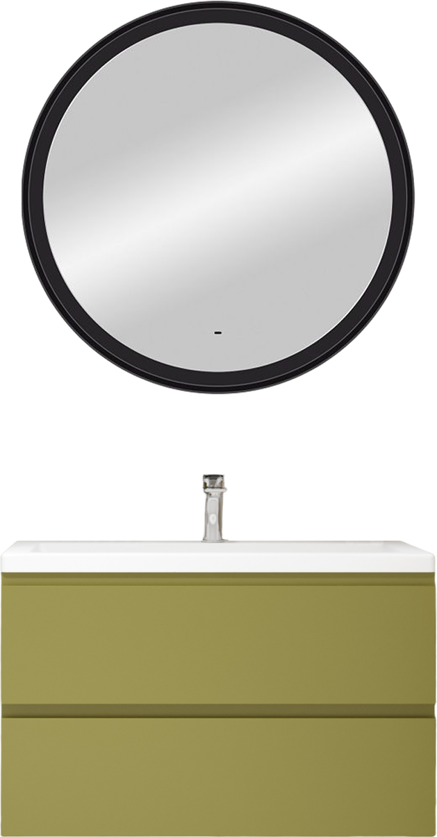 

Мебель для ванной комнаты Art&Max Бьянки (Bianchi) 100 подвесная, оливковая, белая раковина