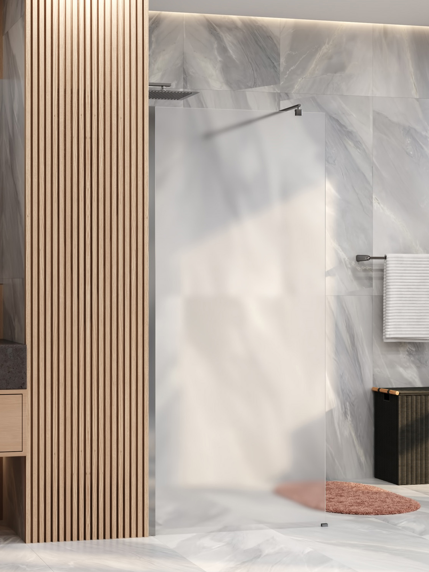 

Душевая перегородка Wasserkraft Rur 30W 110 см, профиль никель, стекло матовое