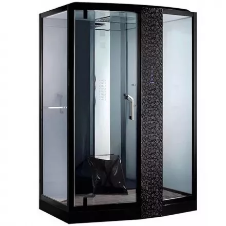 Душевая кабина Orans Diamond 150х100 черная стекло тонированное с баней и гидромассажем