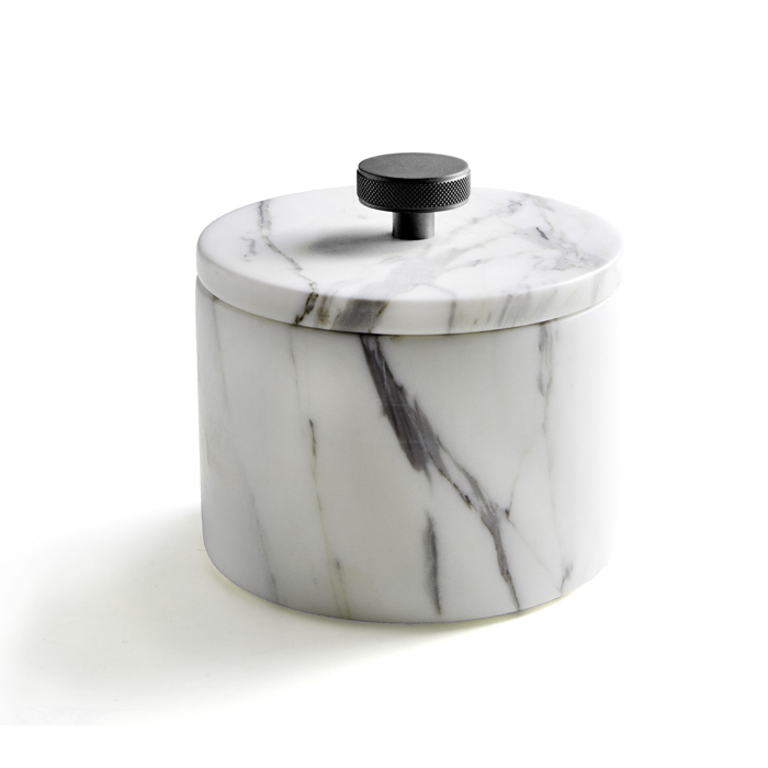 3SCApuana 20 Контейнер с крышкой 12 - h 85 см мрамор Bianco StatuarioMatt Black Nickel 46674₽