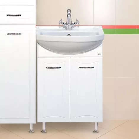 

Тумба с раковиной Misty Классик 55 прямая, Белый