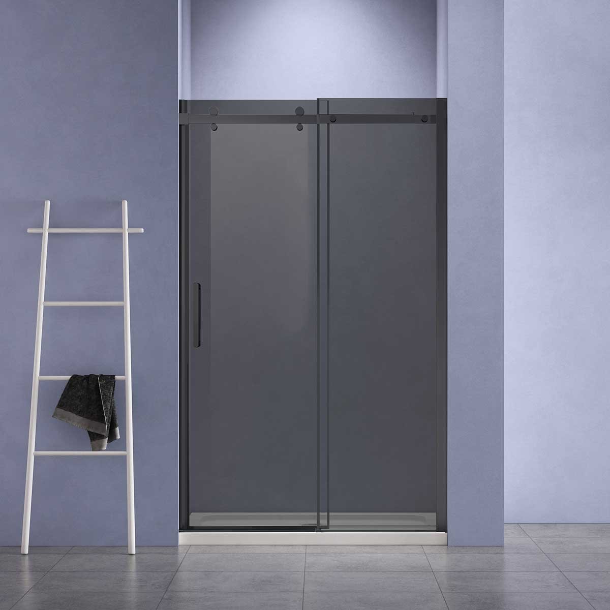 Душевые ограждения  Santehnika Room Душевая дверь в нишу Vincea Como-N VDS-4CN140CGB 140 см, профиль черный матовый, стекло серое