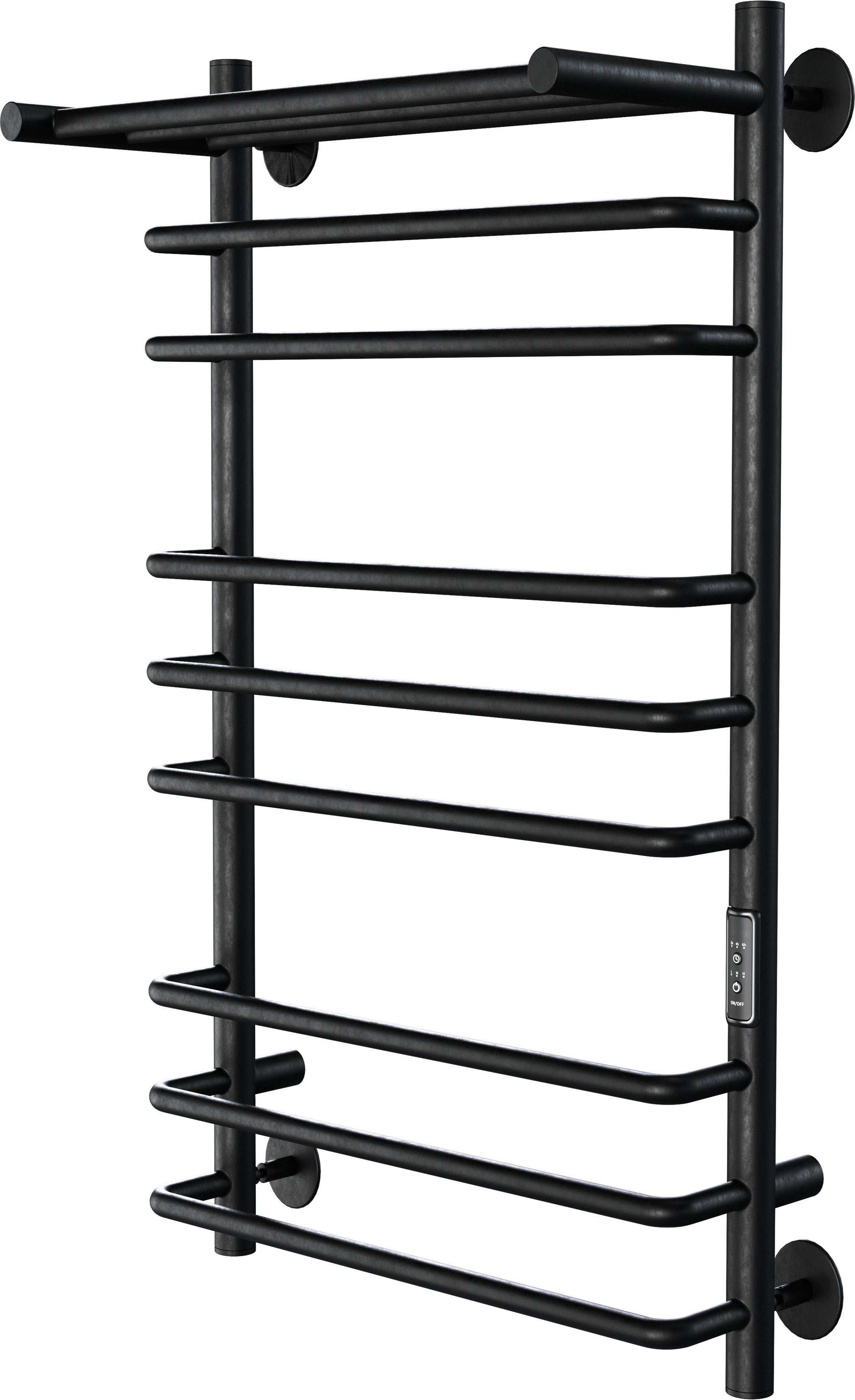 

Полотенцесушитель электрический Indigo Brace Lux LCBLE70-40PBRRt с полкой, черный муар