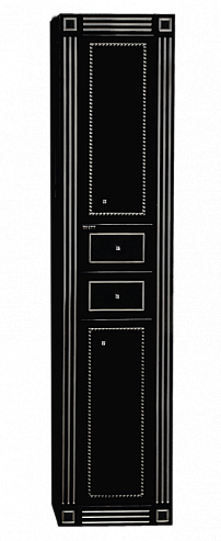 Шкаф-пенал напольный Misty Venezia 40 L черный, серебро Л-Внц05040-5532ЯП - фото 1