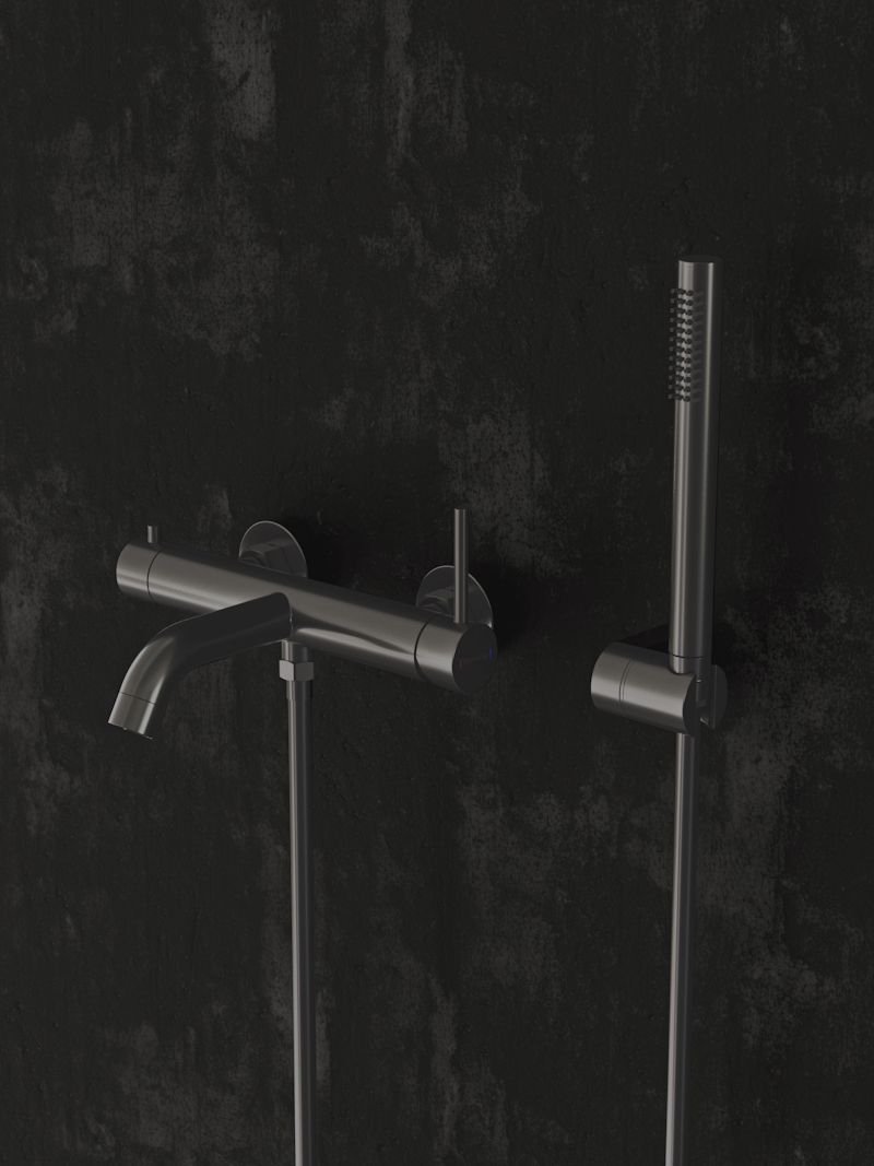 

Cмеситель для ванны Knotlor SS-23/GM, вороненая сталь