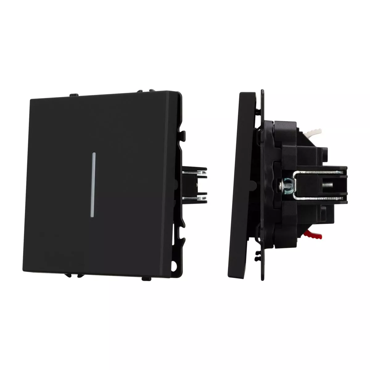 Выключатель проходной 1 кл подсветка софт-тач черный оникс Arlight SWT-MKP1-SFPL-L-BK (250V, 10A) 054261(1)