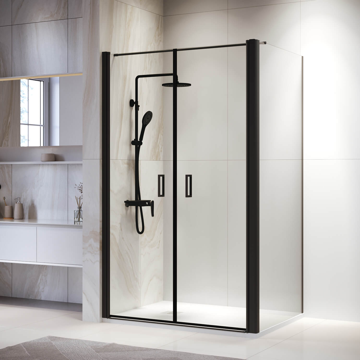 

Душевой уголок RGW Passage PA-144B 80х100 060814480-014 профиль черный, стекло прозрачное