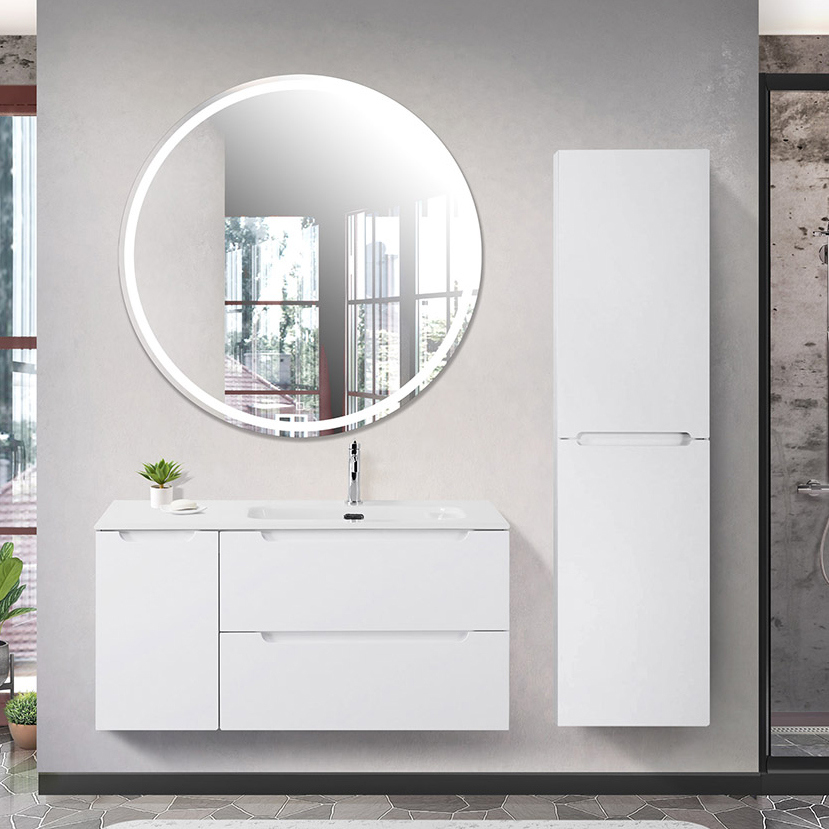 

Мебель для ванной комнаты BelBagno Etna 100 R 2 ящика, дверца, bianco lucido