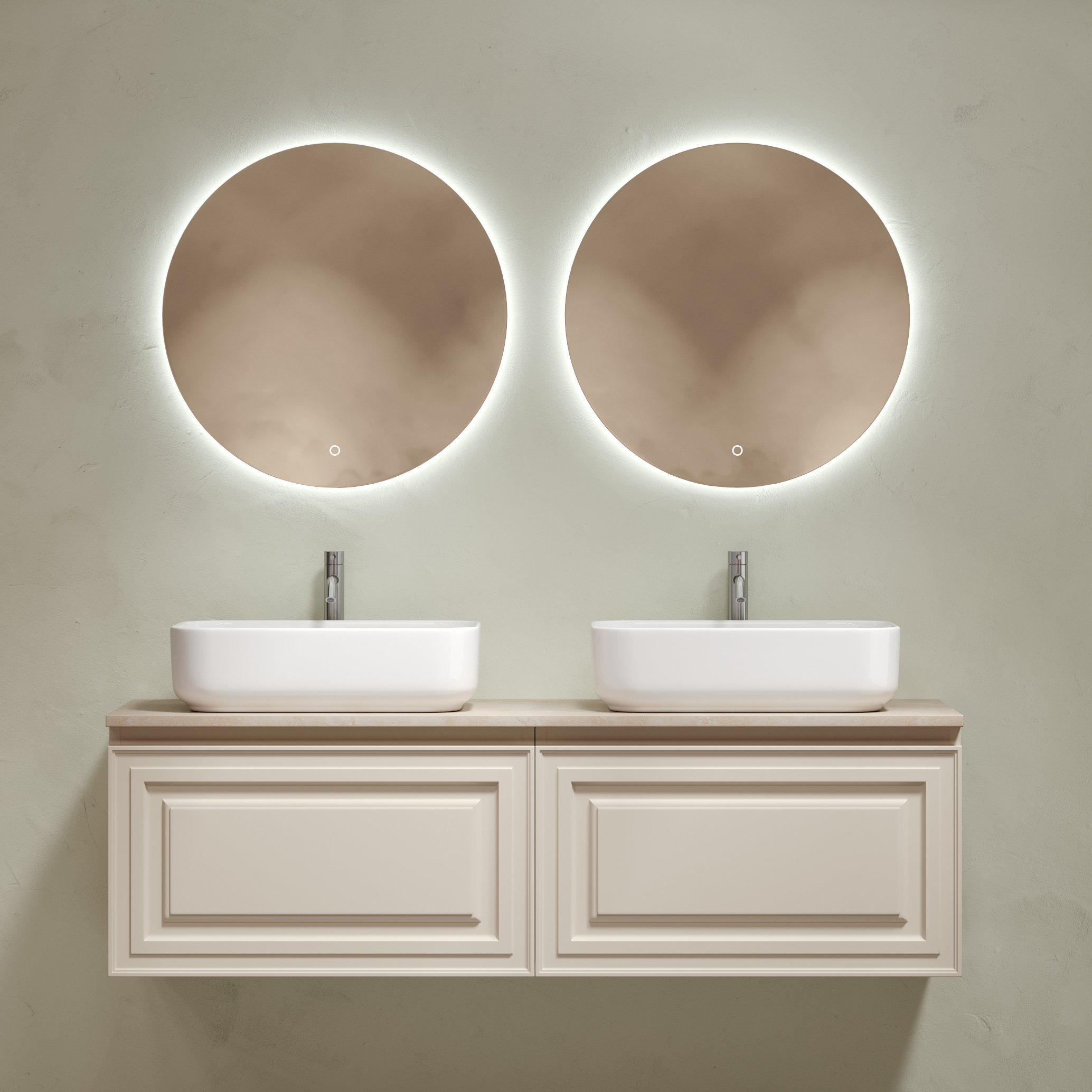 

Мебель для ванной комнаты Sancos Very 140 beige soft, столешница бежевая TT140A2X, раковина CN5043