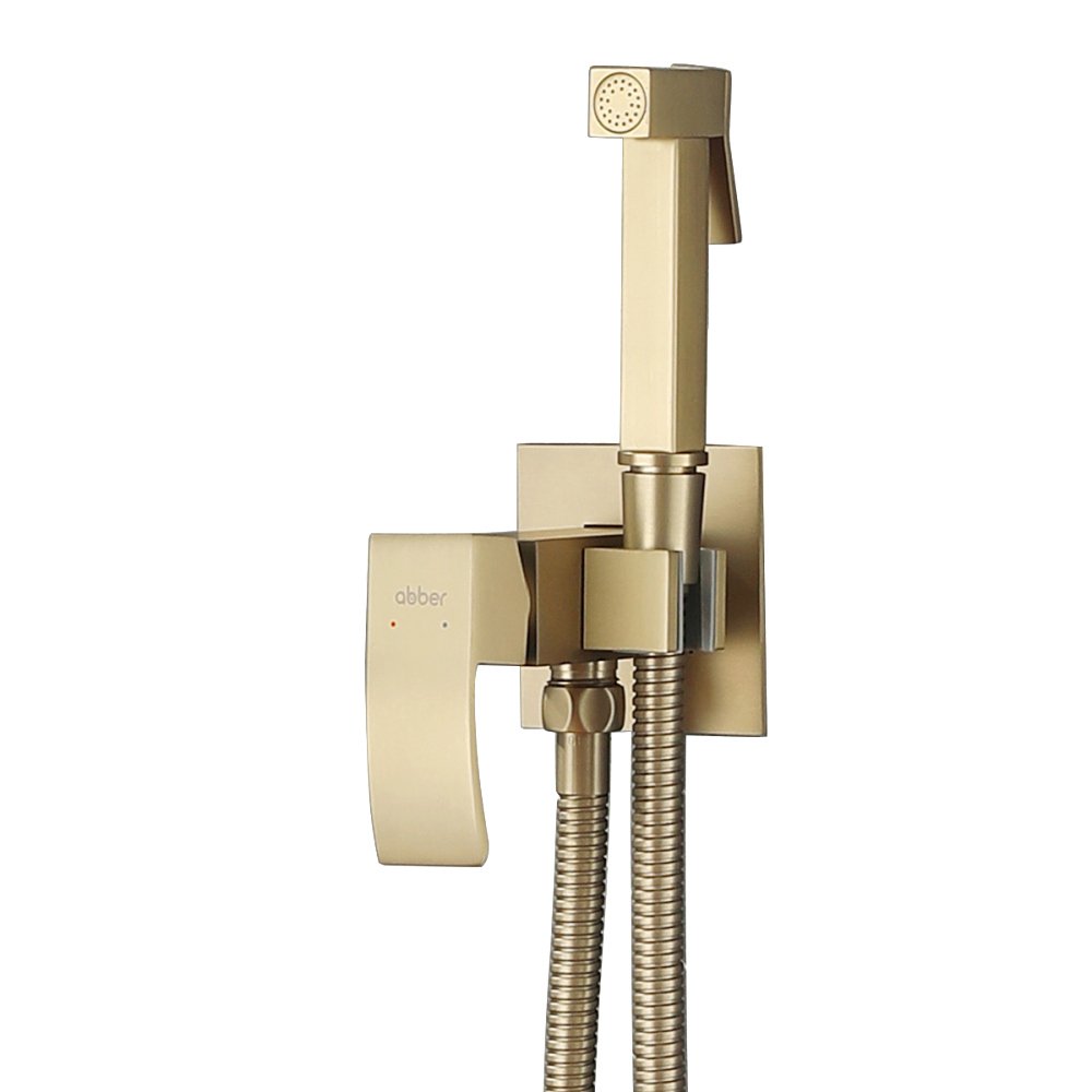 

Гигиенический душ Abber Wasserfall AF8625G со смесителем, С ВНУТРЕННЕЙ ЧАСТЬЮ, матовое золото