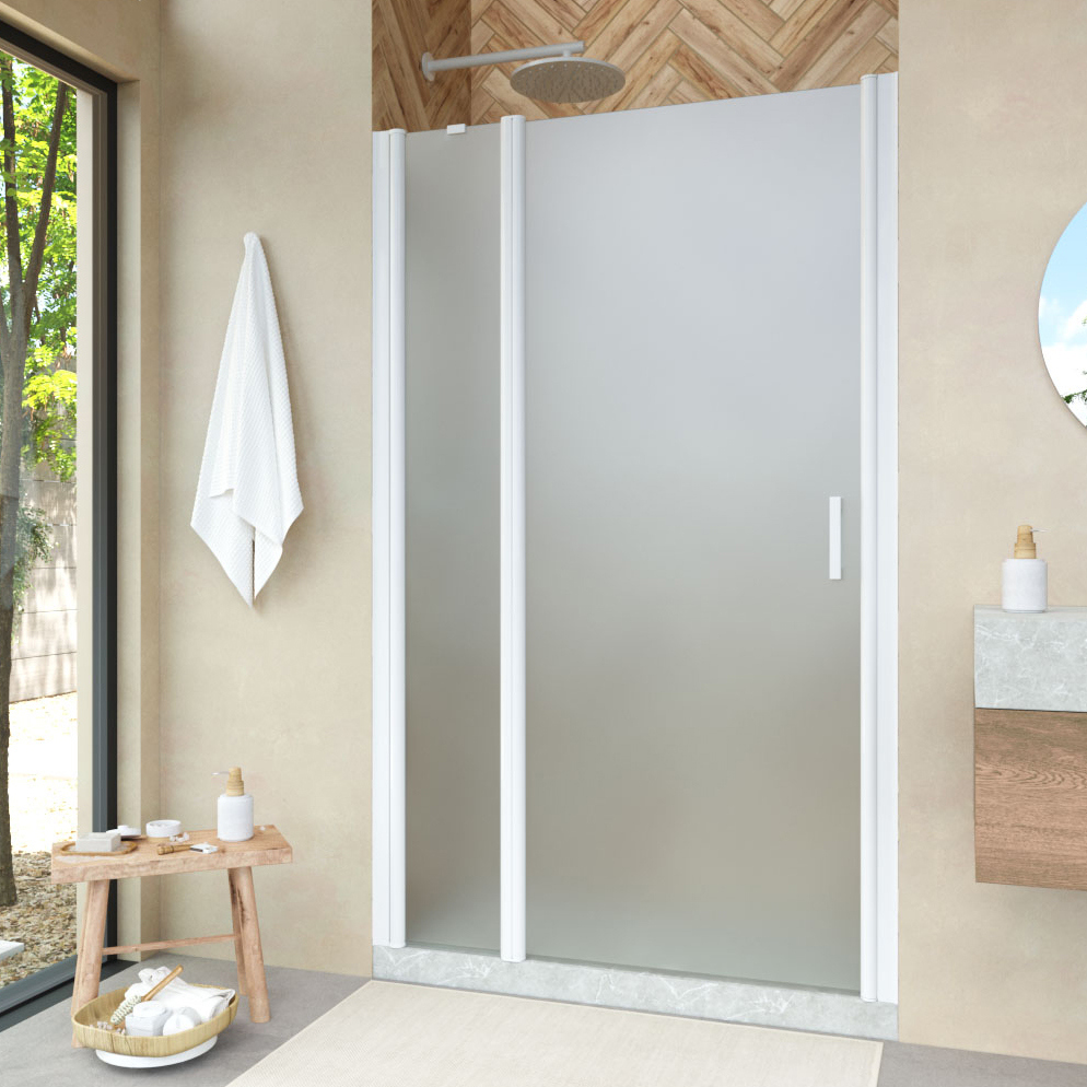 

Душевая дверь в нишу Vegas Glass EP-F-1 Novo 145 01 10 L профиль белый глянцевый, стекло сатин