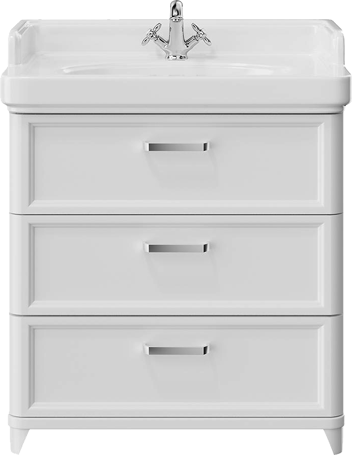 

Тумба под раковину KERAMA MARAZZI Pompei 80 с 3 ящиками, белая глянцевая