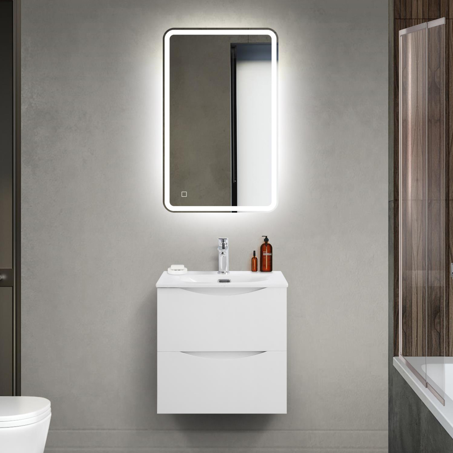 

Мебель для ванной комнаты BelBagno Marino-cer-mini 50 подвесная, bianco lucido