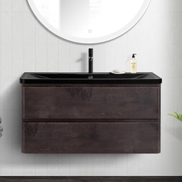 

Тумба с раковиной BelBagno Albano 120 подвесная, rovere nature grigio, черная матовая раковина