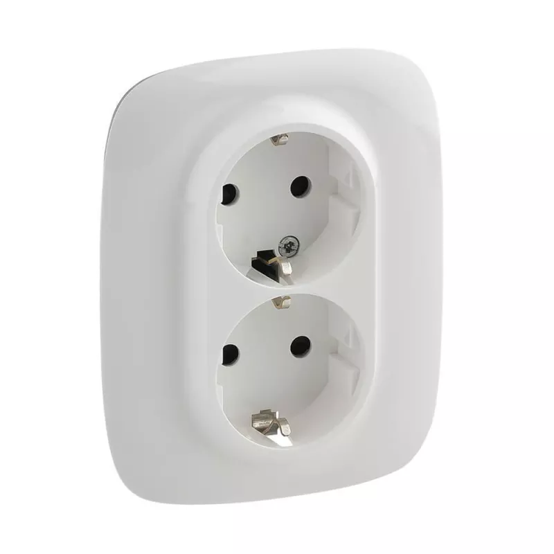 

Розетка двойная Legrand Valena Allure 16A 250V с/з со шторками безвинтовой зажим белая 753726
