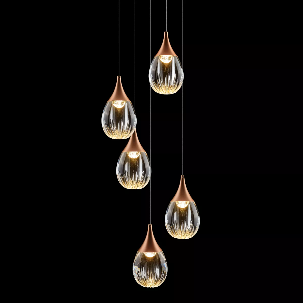 

Каскадная люстра Delight Collection Stilla MD24001004-5A copper/clear