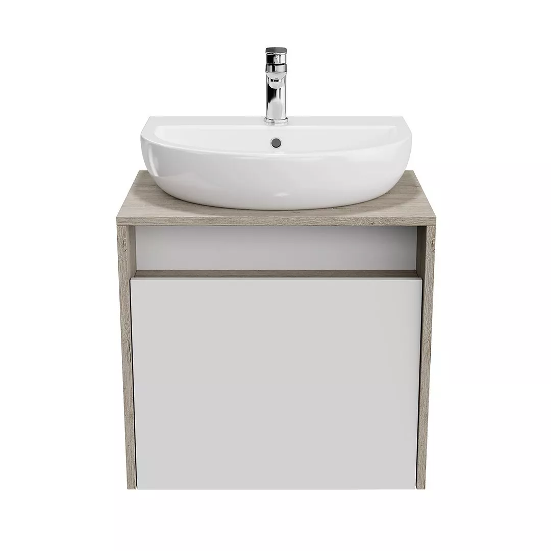 

Тумба с раковиной Kerama Marazzi Pro 60 1 ящик белая глянцевая