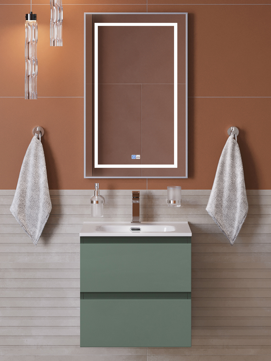 

Мебель для ванной комнаты BelBagno Kraft 39 50 подвесная, матовая еловая, раковина bb500/390etl