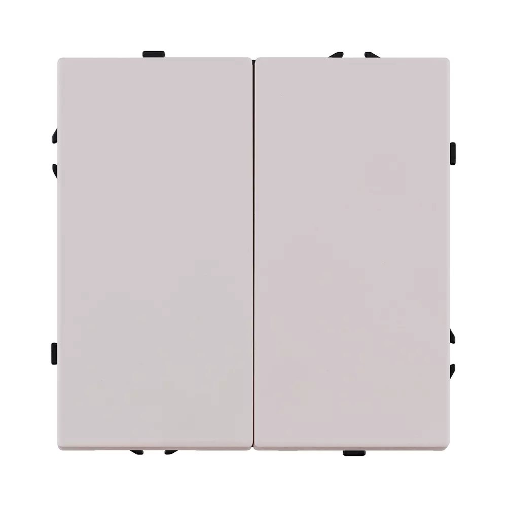 Выключатель кнопочный 2-клавишный 10А/250В, кашемир матовый Kollinger Eclipse EC-025CM