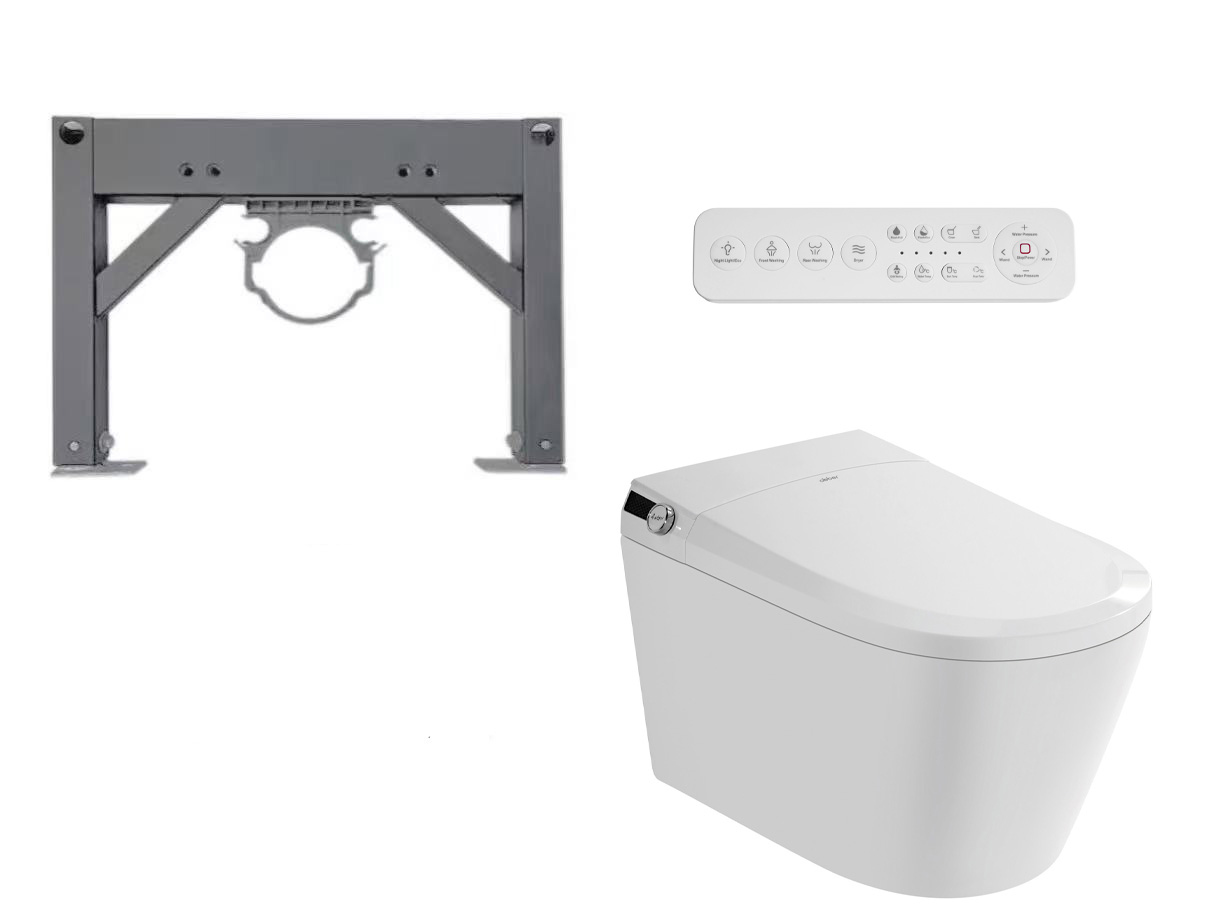 Комплект 2 в 1 Abber Bequem AC1119S-AC0101P2 Унитаз-биде электронный подвесной Монтажная рама 117900₽