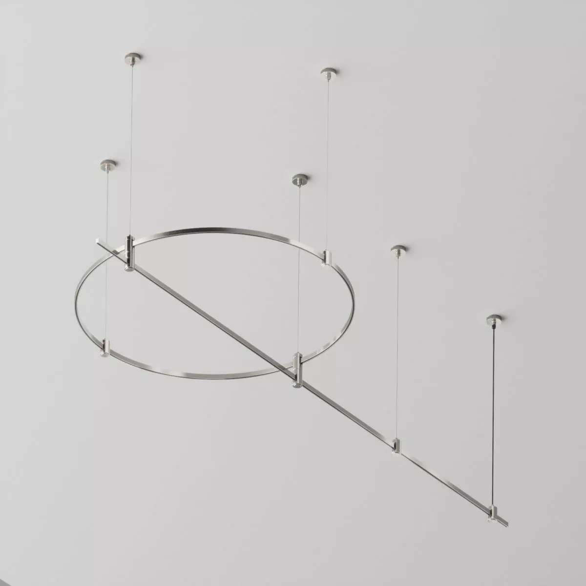 

Основание круглое+прямое на тросовых подвесах Hang для трековых светильников Maytoni Technical Flarity TFC-Flar-H05-PT