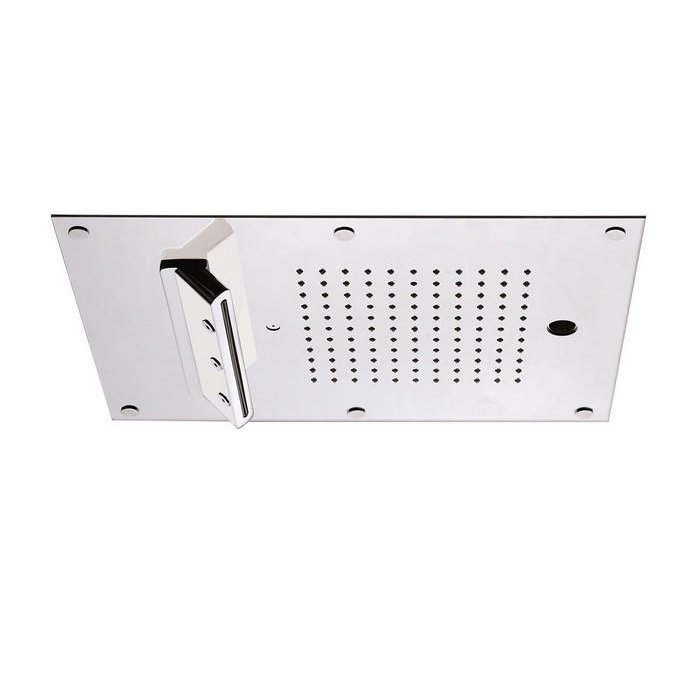 Carimali MYDREAM Встраиваемая в потолок д/система,450X300мм,121 форсунка,3 потока воды: дождь, каскад, распылители, 2й каскад, хромотерапия цвет хром