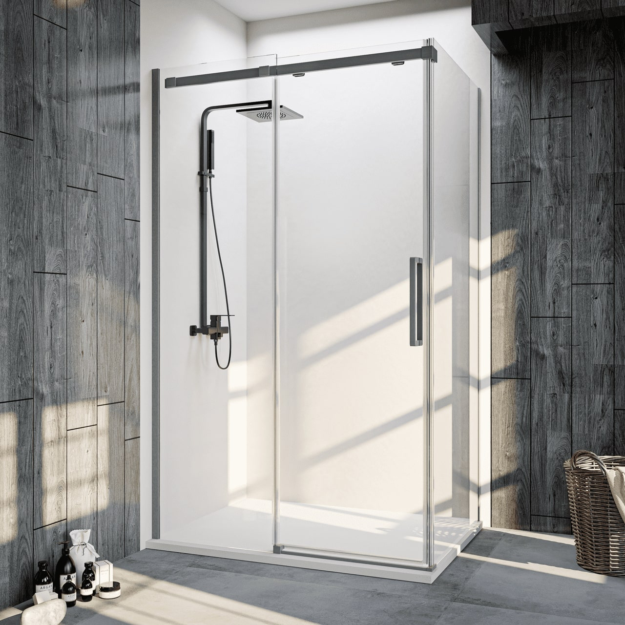 

Душевой уголок Veconi Rovigo RV-070GR 160х100 см, профиль брашированный графит, стекло прозрачное