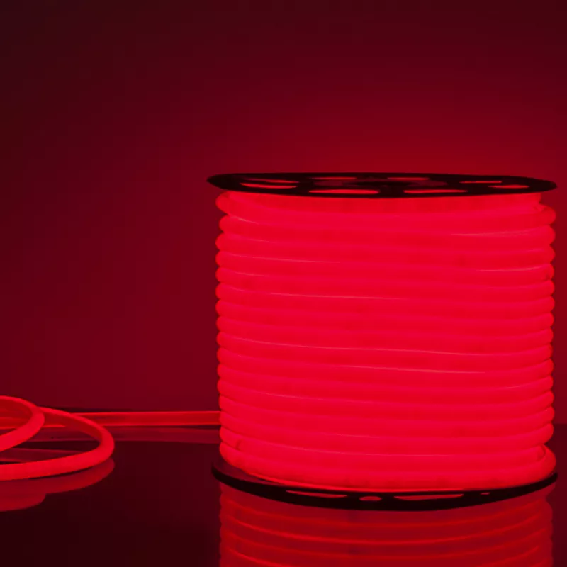 Светодиодный гибкий неон Elektrostandard 220V 9,6W 144Led 2835 IP67 круглый красный, 50 м 4690389134715