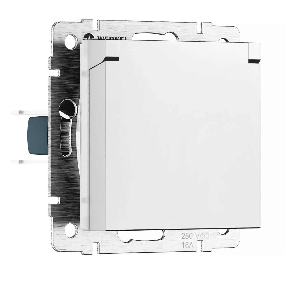 

Розетка с заземлением и шторками c крышкой Werkel W1171261 4690389213168 a069590