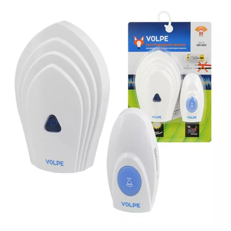

Звонок беспроводной Volpe UDB-Q029 W-R1T1-16S-80M-WH UL-00002405