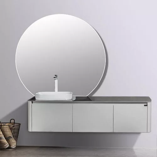 

Тумба с раковиной Black&White Universe U915.1600L 7838 glossy light grey, 8885 armani ash glossy