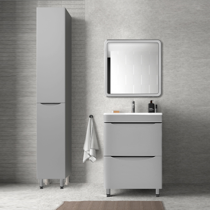 

Мебель для ванной комнаты Style Line Бергамо Мини 60 Люкс Plus напольная, антискрейтч серая