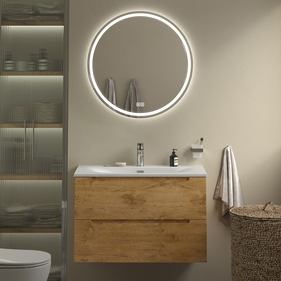 

Мебель для ванной комнаты BelBagno Etna 80 rovere nature, раковина BB-8099-80