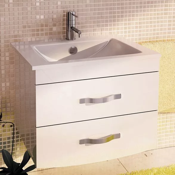 

Тумба с раковиной Comforty Лаура 75-2 белый глянец