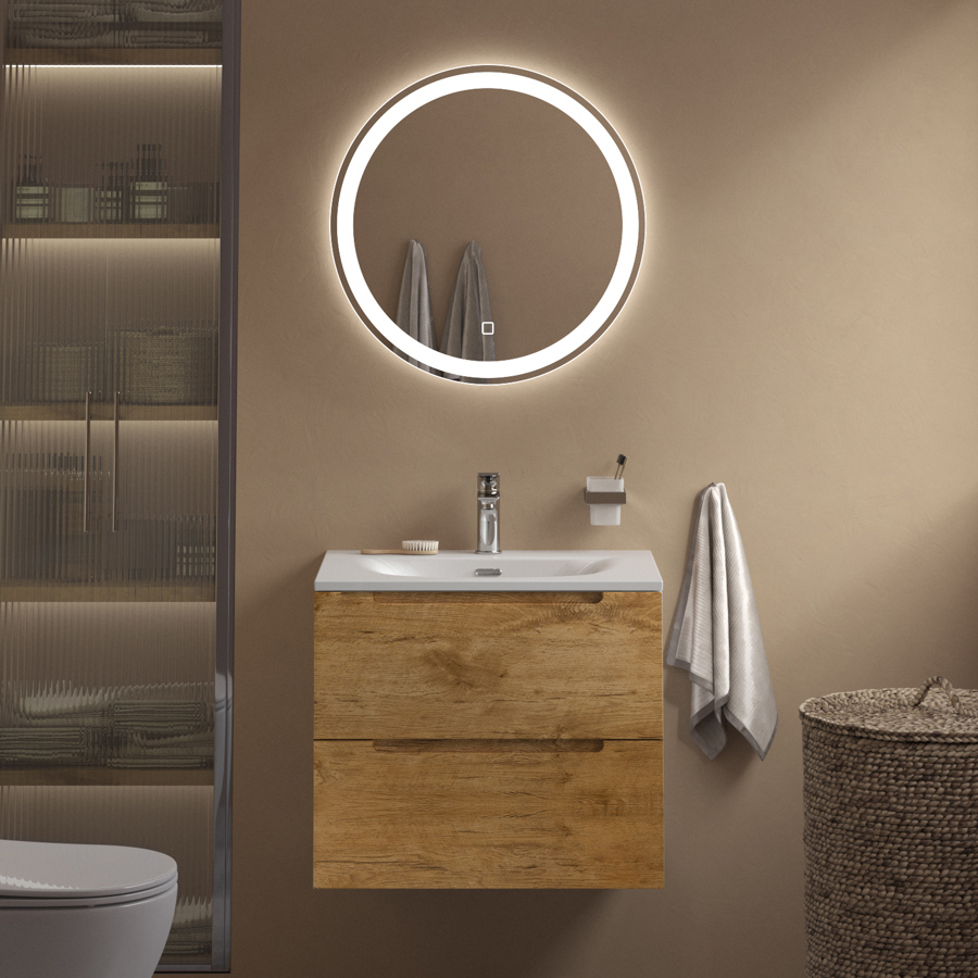 

Мебель для ванной комнаты BelBagno Etna 60 rovere nature, раковина BB-8099-60